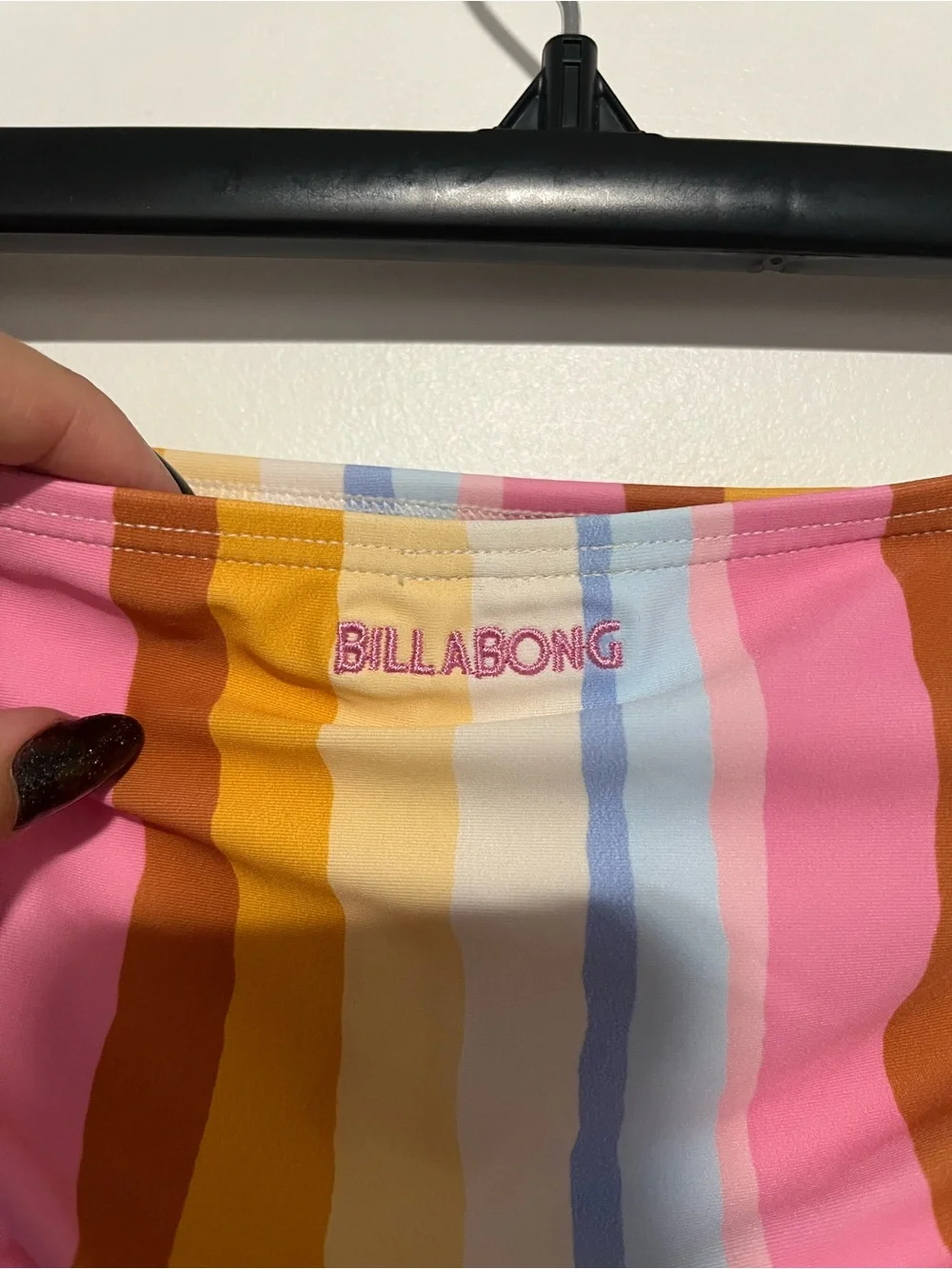 Billabong Girls' Stripe Bikini Bottom in Pink, Yellow, Blue and Cream